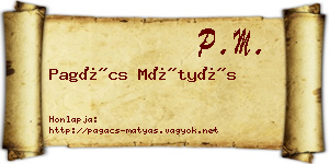 Pagács Mátyás névjegykártya