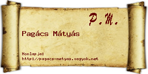 Pagács Mátyás névjegykártya